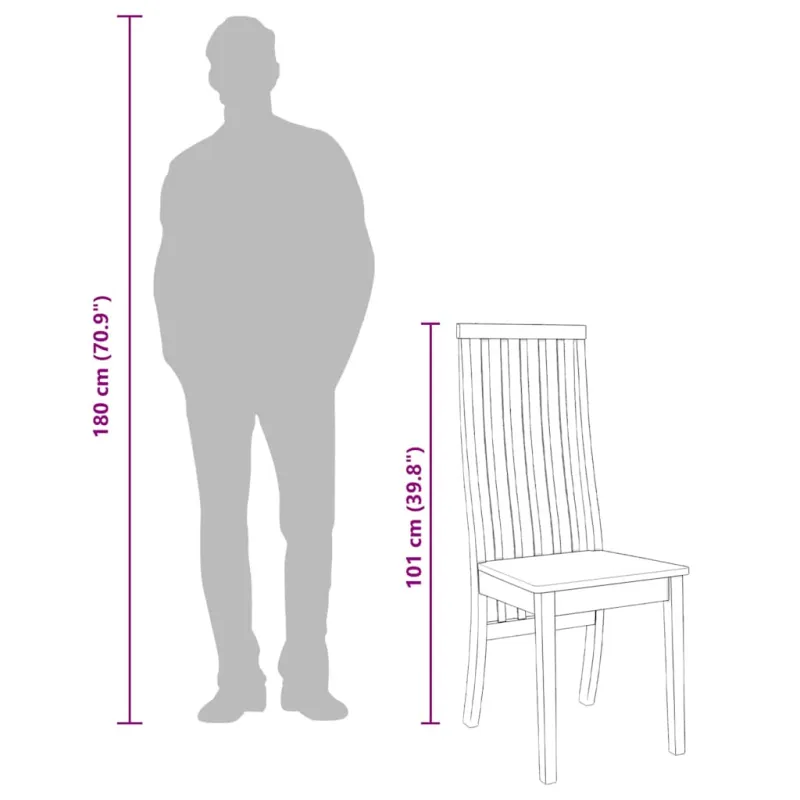 Valgomojo Kėdės 2 vnt Baltos medžio masyvo gumos