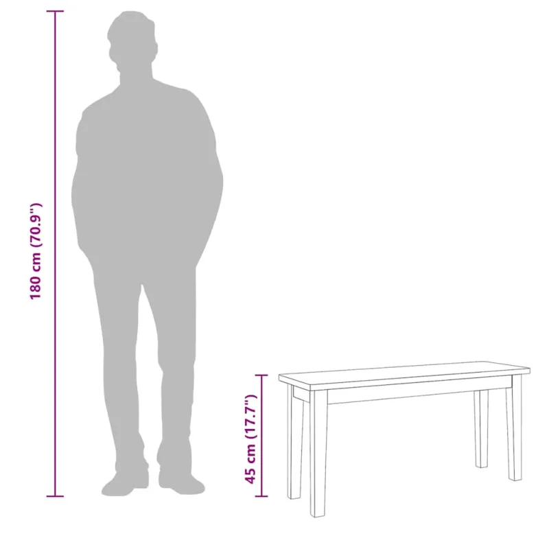 Suoliukas 90 cm Medžio masyvo guma