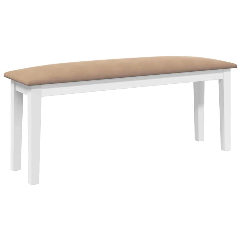Suoliukas 110 cm Balta medžio masyvo guma