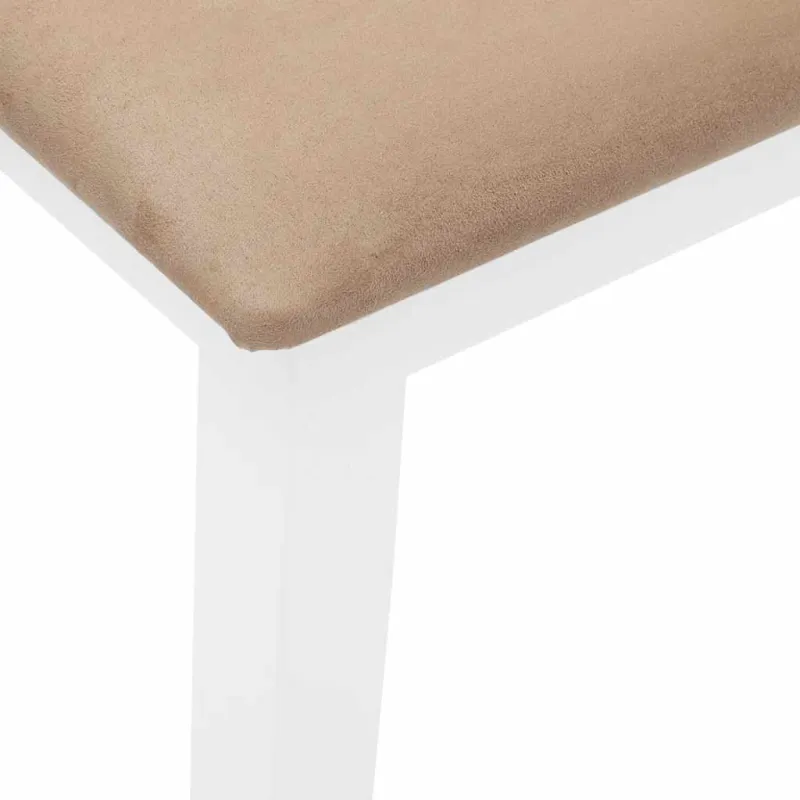 Suoliukas 110 cm Balta medžio masyvo guma