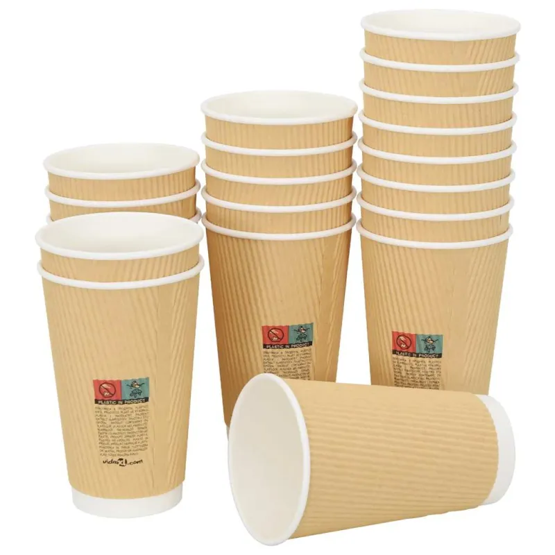 Popieriniai kavos puodeliai, 500vnt., 16oz, 400ml, ruda
