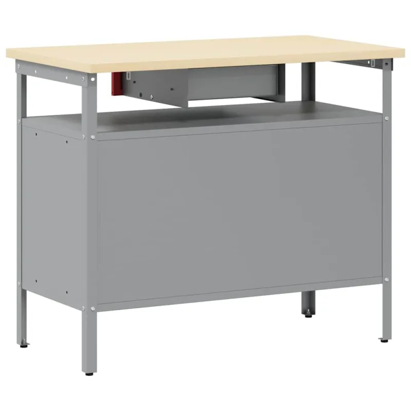 Darbastalis su stalčių Raudona ir pilka 100 x 55 x 85 cm