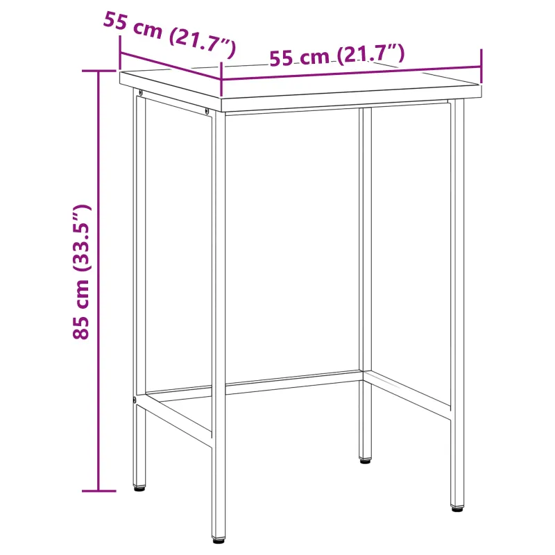 Kampinis stalas Pilka 55 x 55 x 85 cm
