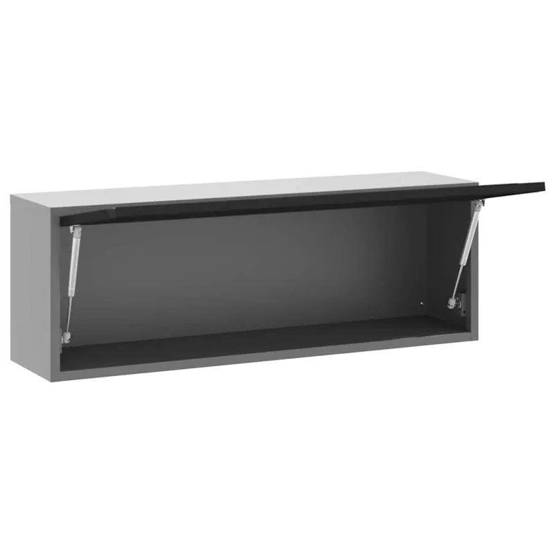 Įrankių spinta su saugykla Juoda ir pilka 100 x 25 x 35 cm