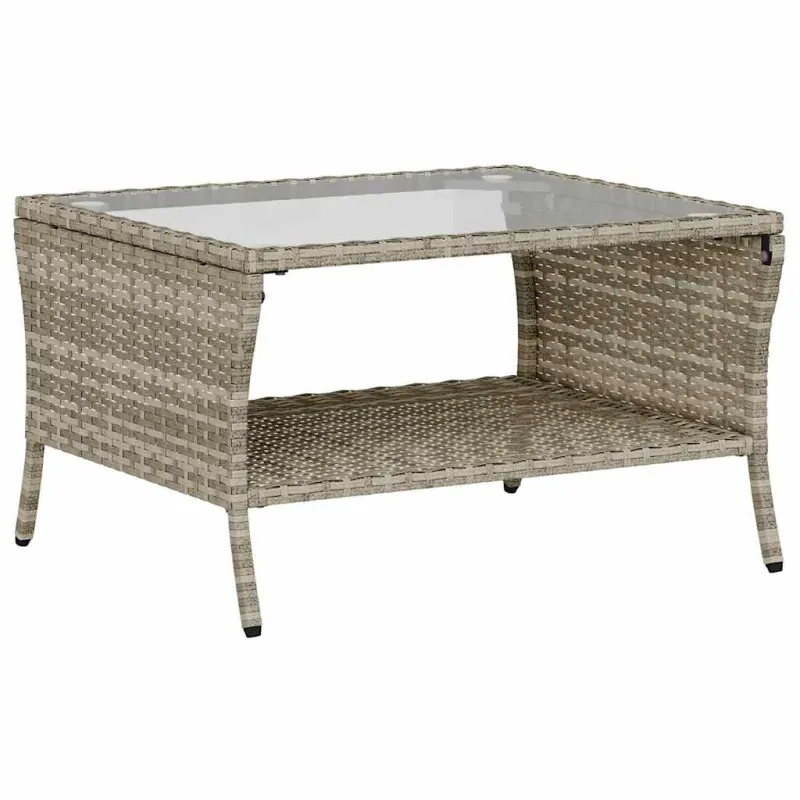Dvivietė sodo sofa su pagalvėlėmis ir staliuku, šviesiai pilka