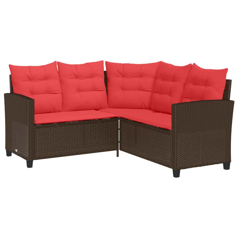 Lauko sofos komplektas 2 pcs Ruda ir raudona poliratanas