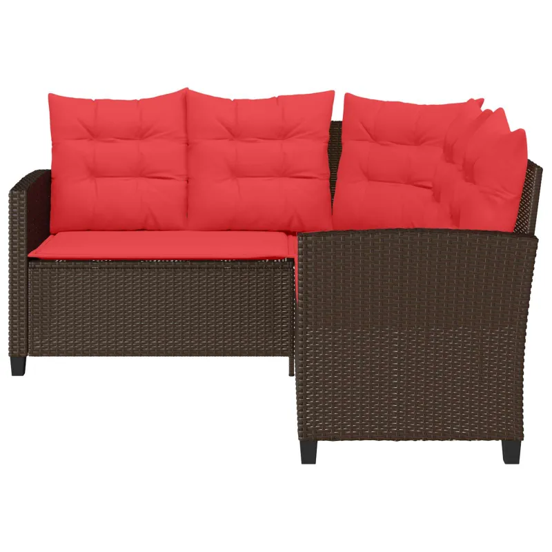 Lauko sofos komplektas 2 pcs Ruda ir raudona poliratanas