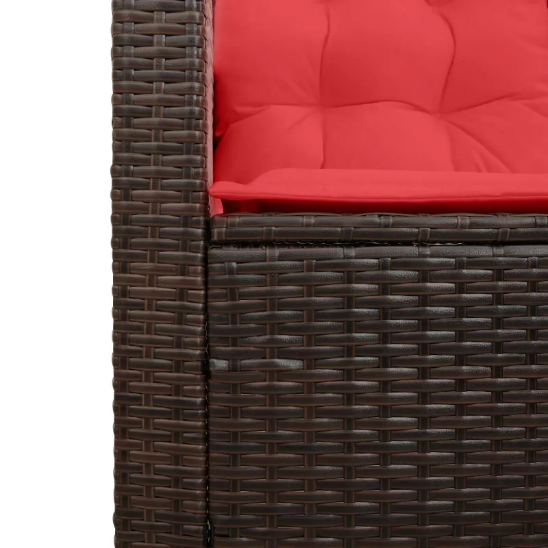 Lauko sofos komplektas 2 pcs Ruda ir raudona poliratanas