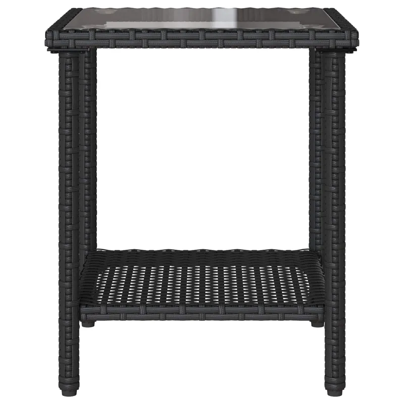 Sodo sofa su pagalve 2 pcs Juoda ir turkio Poli ratanas