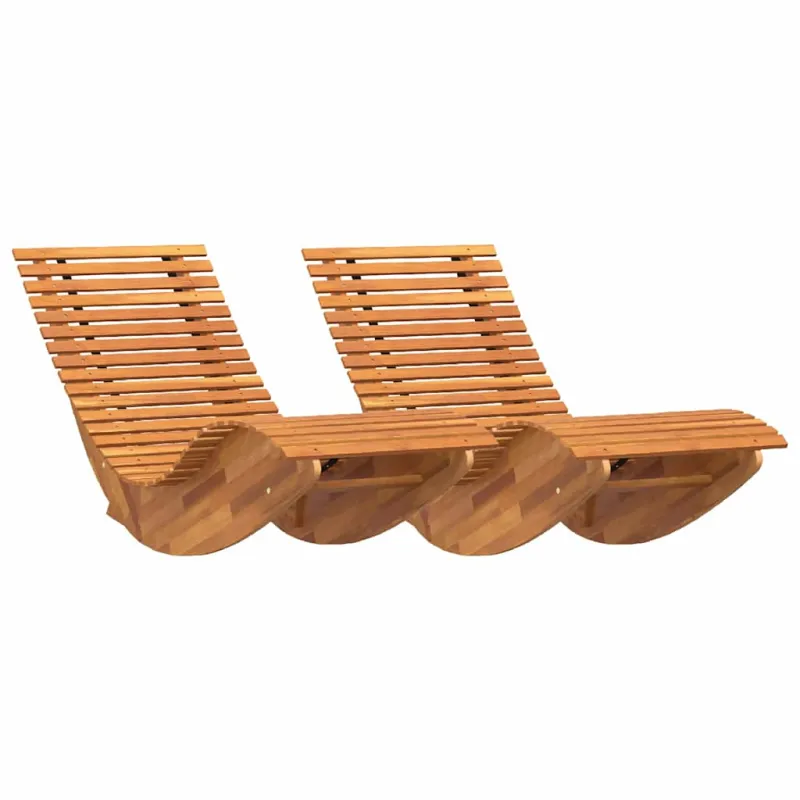 Lova 2 pcs Ruda 154 x 60 x 74 cm Kietos akacijos mediena