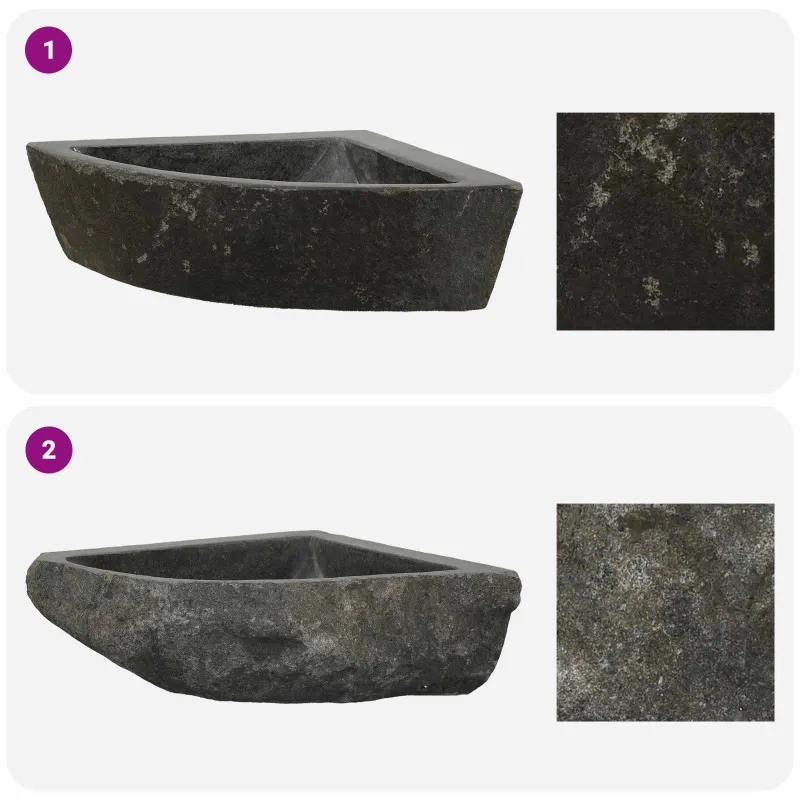 Kriauklė Pilka (38-45) x (38-45) x 12 cm Upės Akmuo