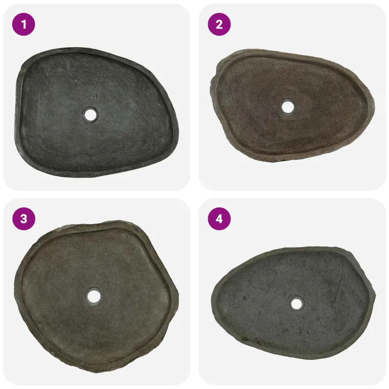 Plaunamoji kriauklė Pilka 65 x 50 x 6 cm Upės Akmuo
