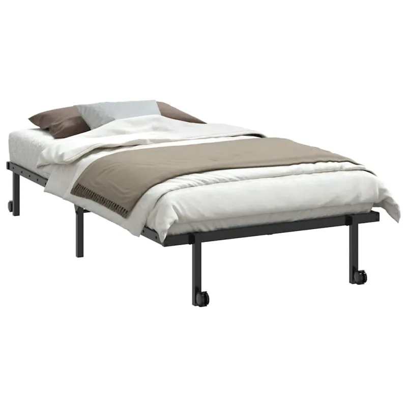 Lovos rėmas be čiužinio Sulankstomas juodas 100x190cm Plieninis