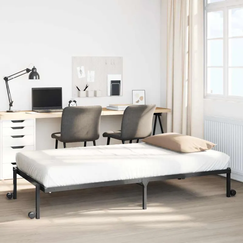 Lovos rėmas be čiužinio Sulankstomas juodas 100x200 cm Plienas