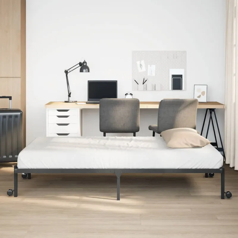 Lovos rėmas be čiužinio Sulankstomas juodas 100x200 cm Plienas