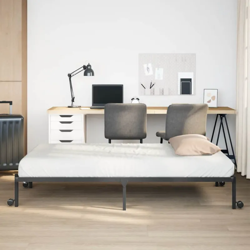 Lovos rėmas be čiužinio Sulankstomas juodas 107x203 cm Plienas