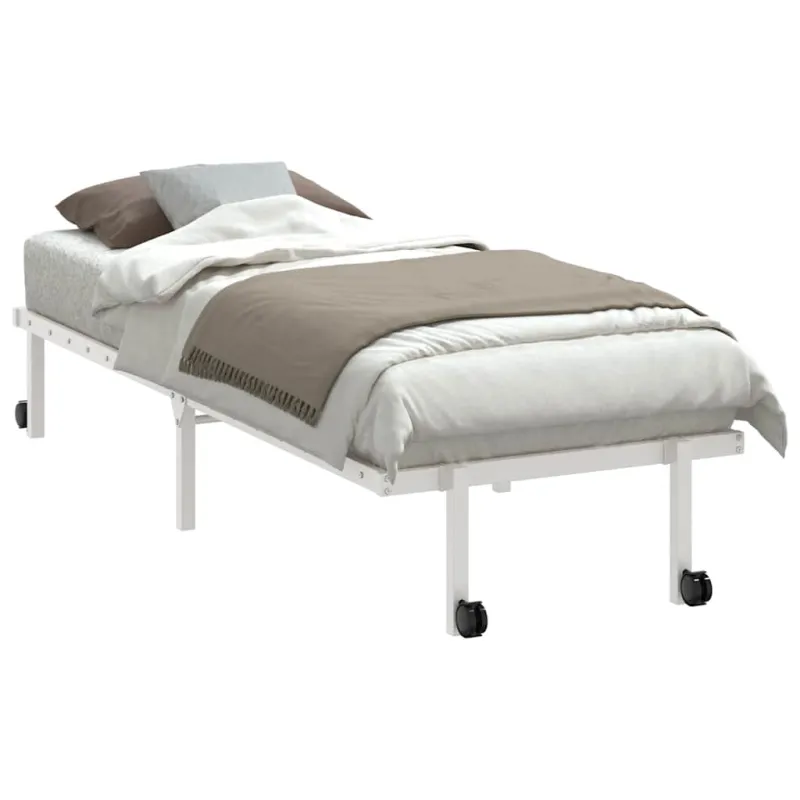 Lovos rėmas be čiužinio Sulankstomas baltas 75x190 cm Plienas