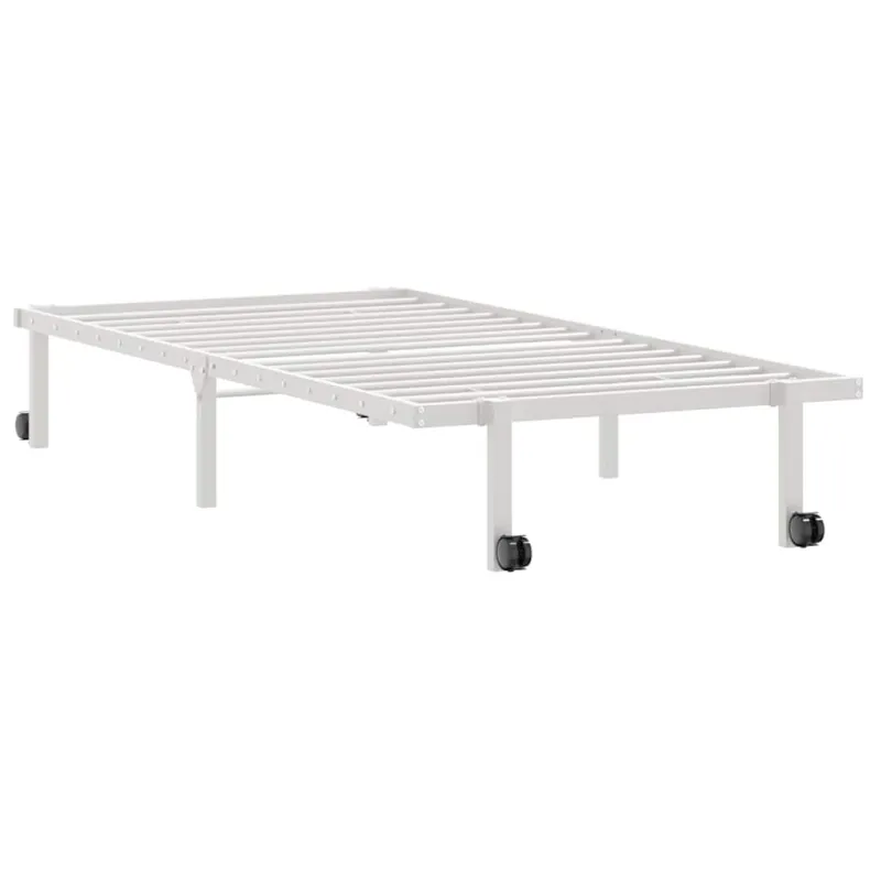 Lovos rėmas be čiužinio Sulankstomas baltas 90x190 cm Plieninis