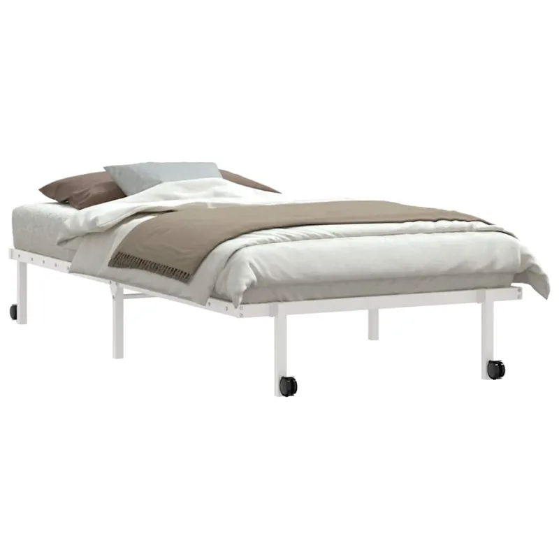Lovos rėmas be čiužinio Sulankstomas baltas 100x190 cm Plienas