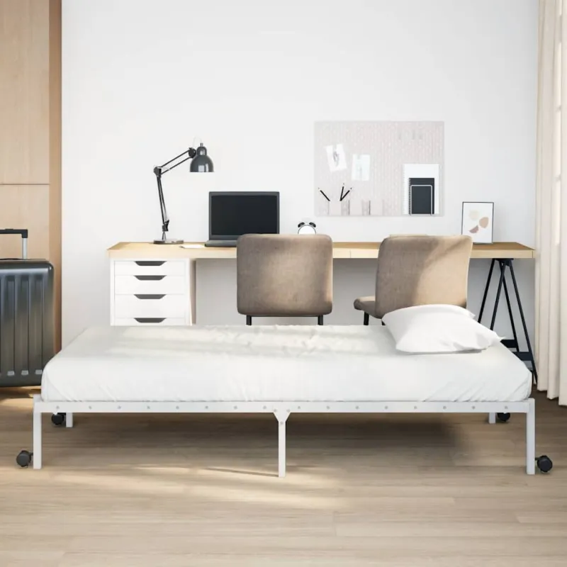 Lovos rėmas be čiužinio Sulankstomas baltas 100x200 cm Plienas