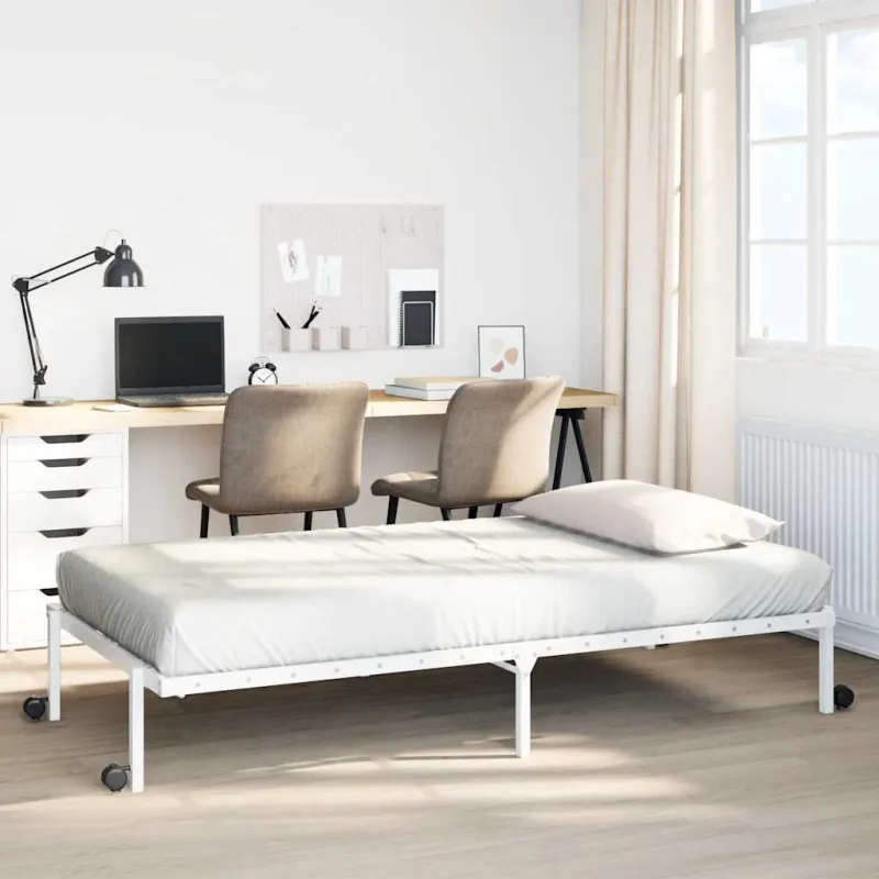 Lovos rėmas be čiužinio Sulankstomas baltas 107x203 cm Plienas