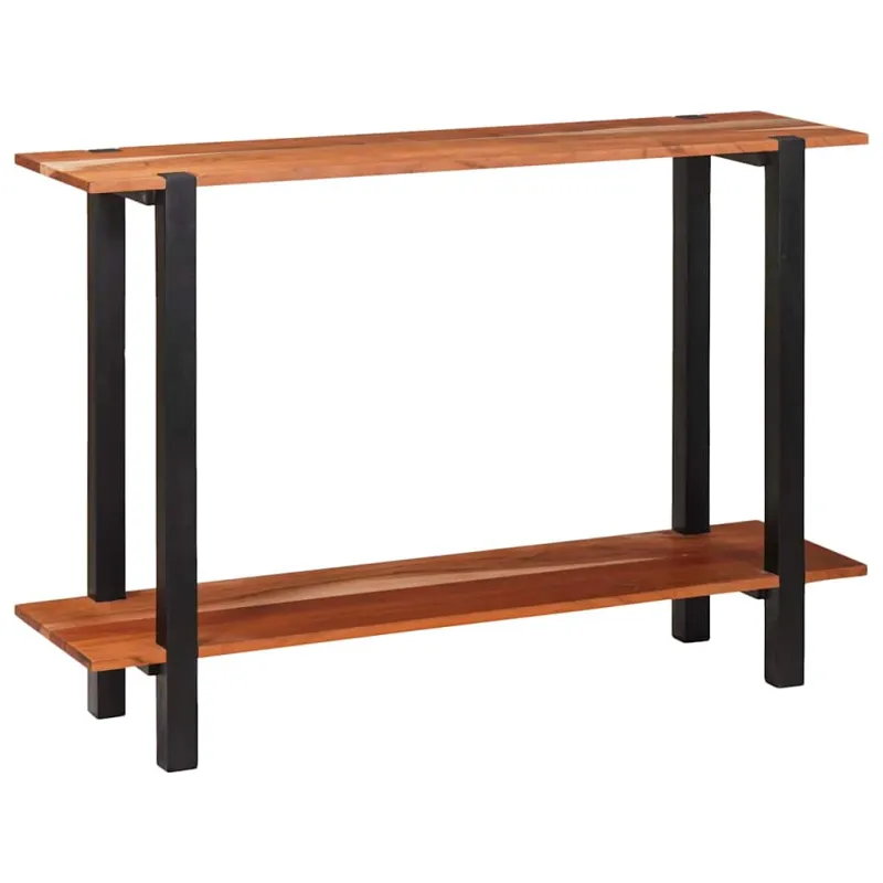 Konsolinis stalas su lentyna Ruda ir juoda 110 x 30 x 75 cm