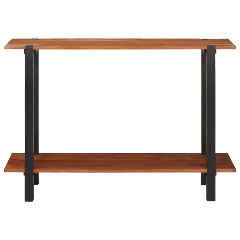 Konsolinis stalas su lentyna Ruda ir juoda 110 x 30 x 75 cm