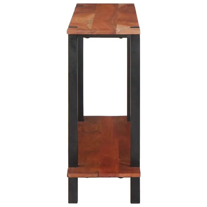 Konsolinis stalas su lentyna Ruda ir juoda 110 x 30 x 75 cm