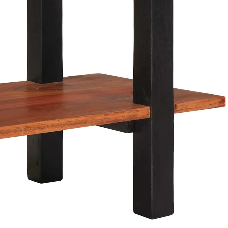 Konsolinis stalas su lentyna Ruda ir juoda 110 x 30 x 75 cm