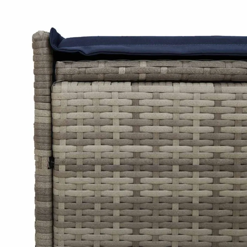 lauko laikymo suolas su pagalvėlėmis pilka 100 cm poliratanas