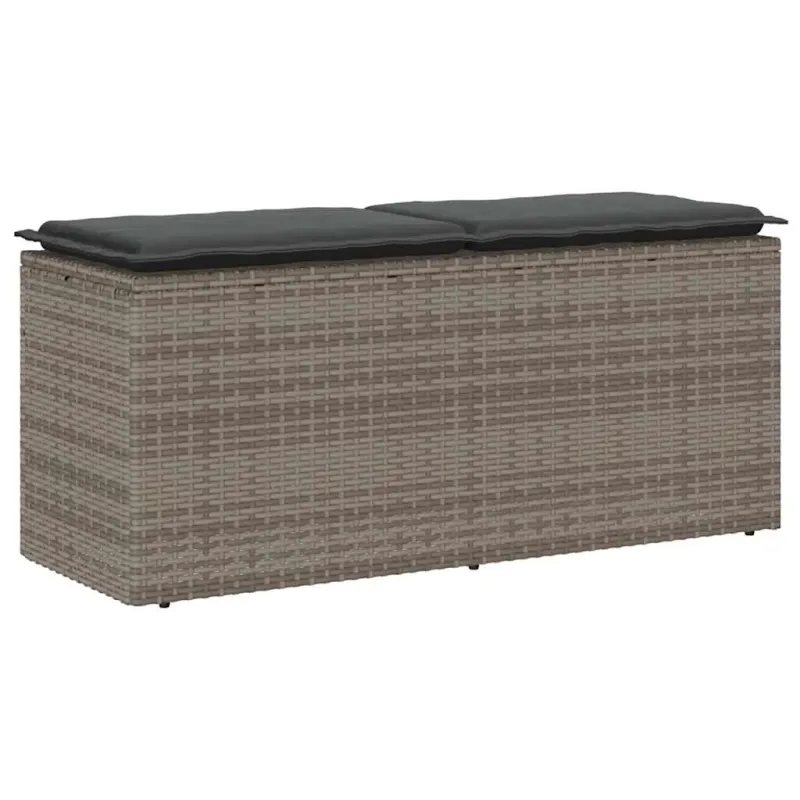 sodo suolas su pagalvėlė pilka 110x40x44 cm polietileno rotango