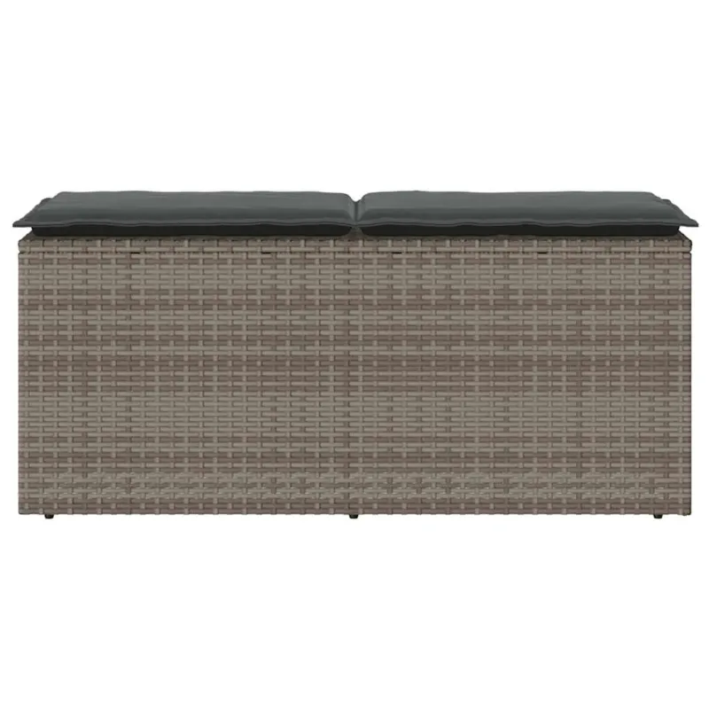 sodo suolas su pagalvėlė pilka 110x40x44 cm polietileno rotango