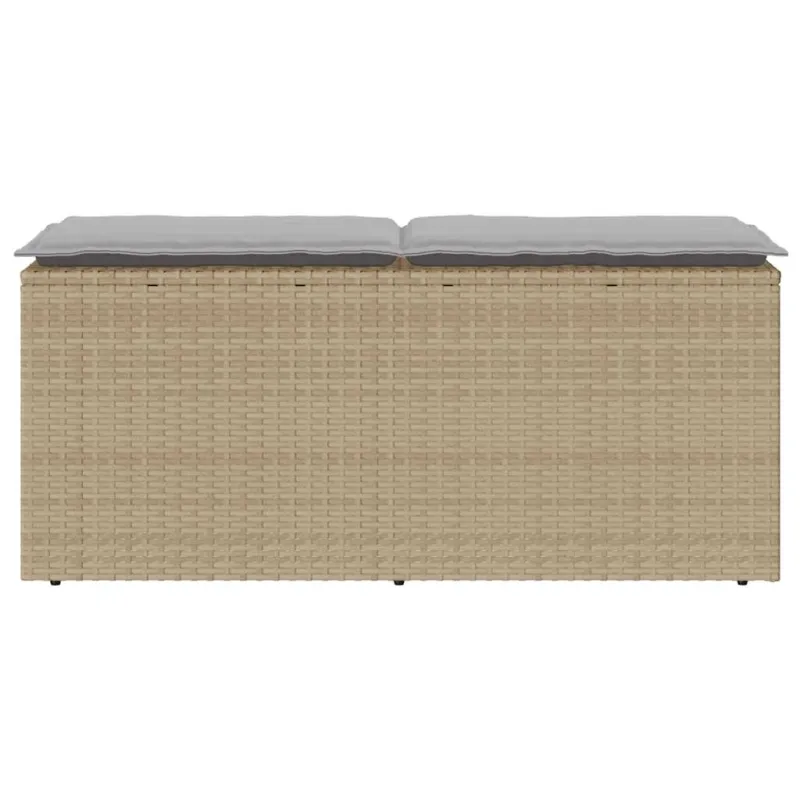 sodo suolas su pagalvėlė smėlio spalvos 110x40x44cm poliratanas