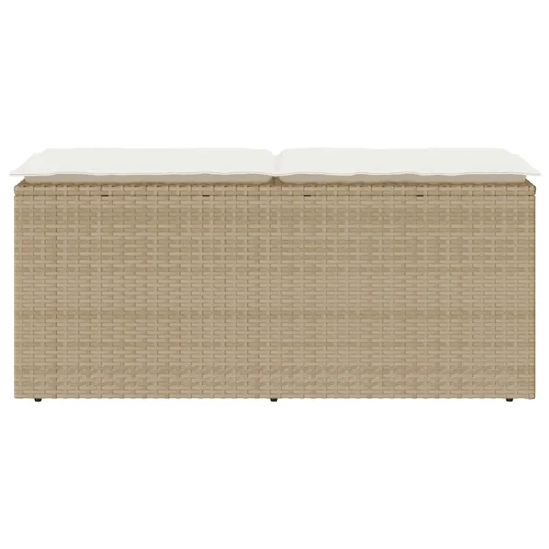 sodo suolas su pagalvėlė smėlio spalvos 110x40x44cm poliratanas