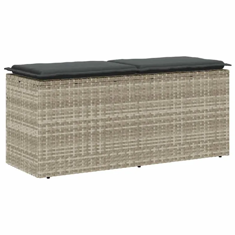 sodo suolas su pagalvėle šviesiai pilka 110x40x44cm poliratanas