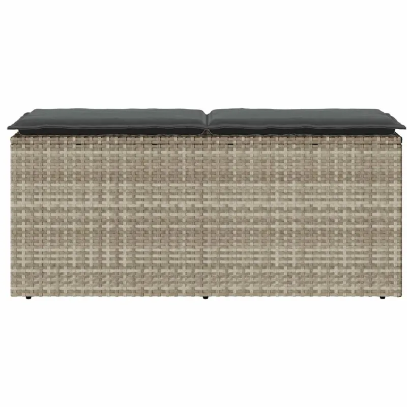 sodo suolas su pagalvėle šviesiai pilka 110x40x44cm poliratanas