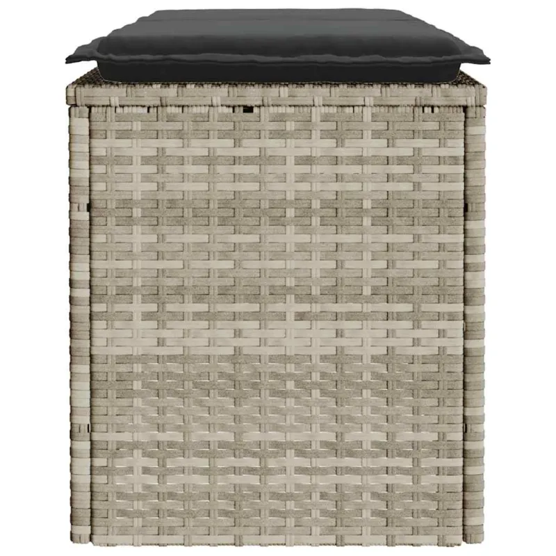 sodo suolas su pagalvėle šviesiai pilka 110x40x44cm poliratanas