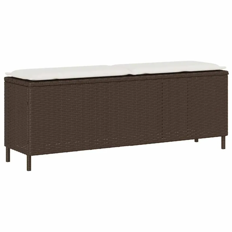 sodo suolas su pagalvėlė ruda 110x30x40,5 cm poliratanas