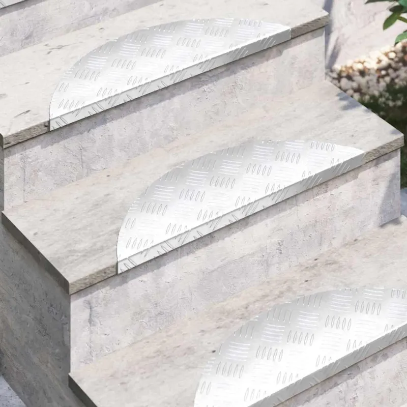 Laiptų danga 15 pcs Sidabro 60 x 18 x 2,5 cm Aliuminis