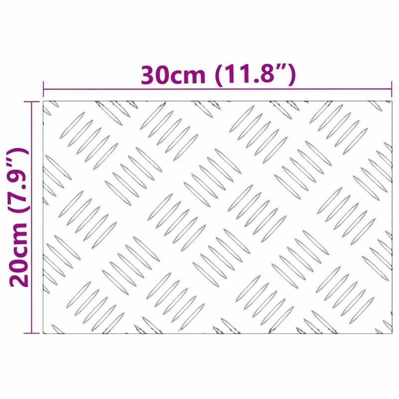 Laiptų danga Stačiakampio 2 pcs Sidabro 30 x 20 cm Aliuminis