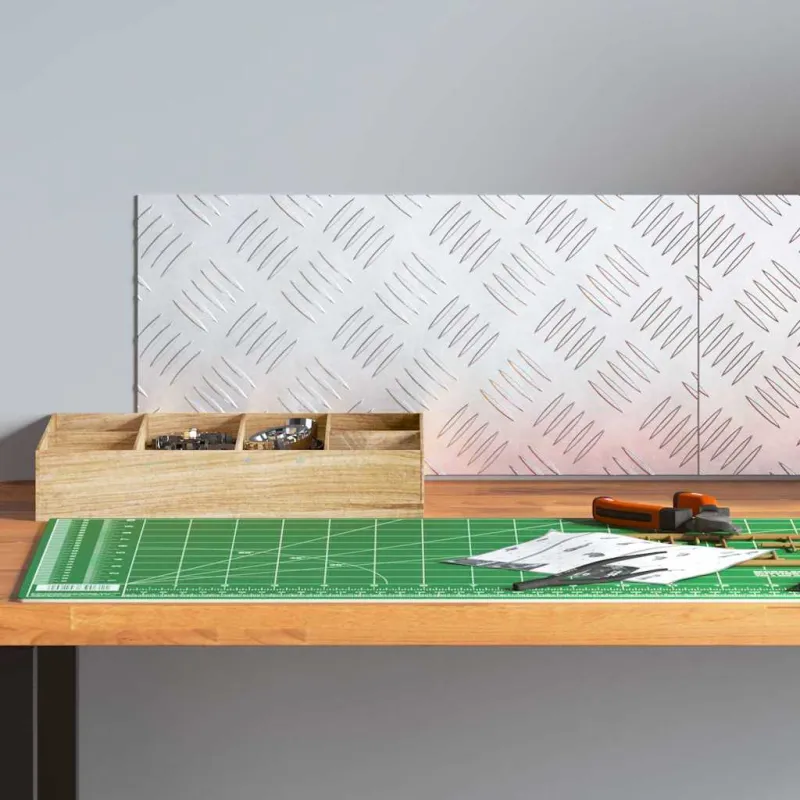 Laiptų danga Stačiakampio 2 pcs Sidabro 40 x 20 cm Aliuminis