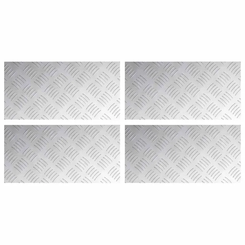 Laiptų danga Stačiakampio 4 pcs Sidabro 40 x 20 cm Aliuminis