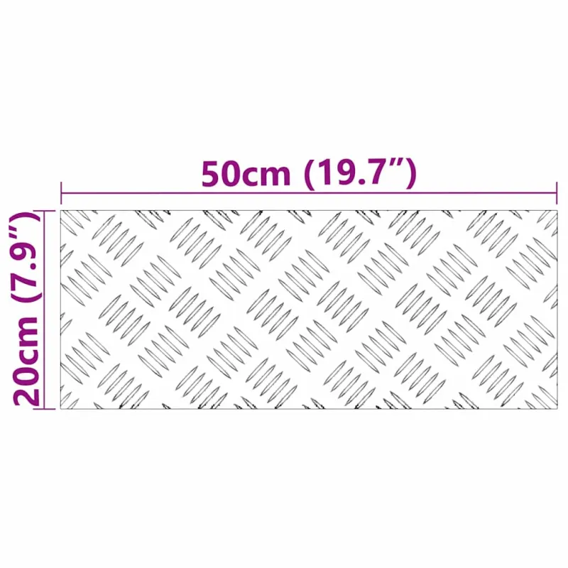Laiptų danga Stačiakampio 2 pcs Sidabro 50 x 20 cm Aliuminis