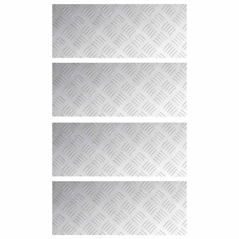 Laiptų danga Stačiakampio 4 pcs Sidabro 50 x 20 cm Aliuminis