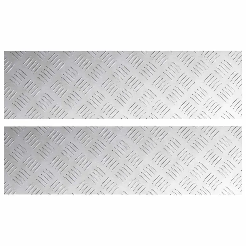 Laiptų danga Stačiakampio 2 pcs Sidabro 70 x 20 cm Aliuminis
