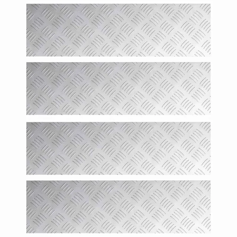 Laiptų danga Stačiakampio 4 pcs Sidabro 70 x 20 cm Aliuminis