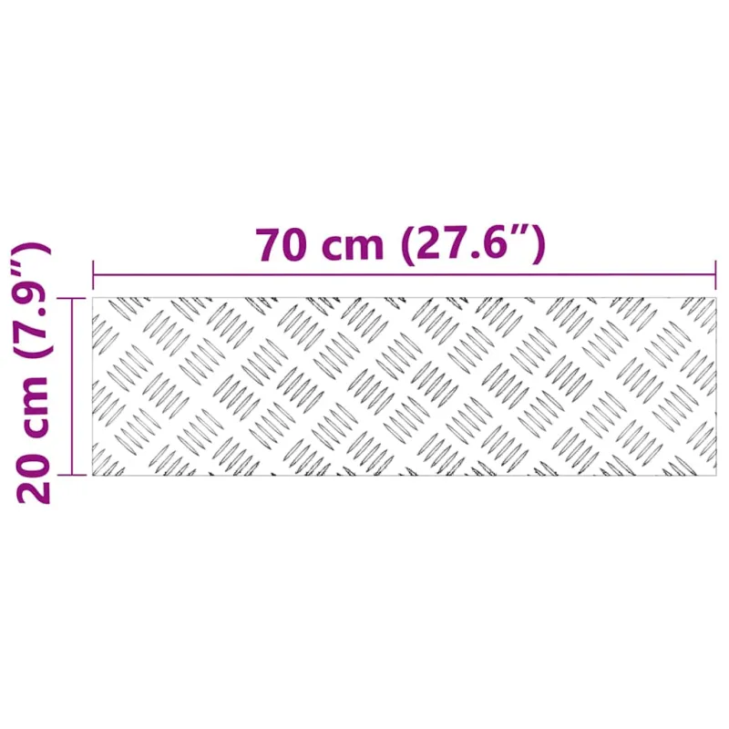 Laiptų danga Stačiakampio 4 pcs Sidabro 70 x 20 cm Aliuminis