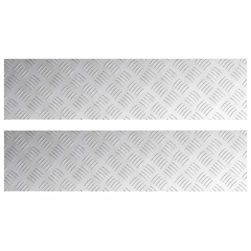 Laiptų danga Stačiakampio 2 pcs Sidabro 80 x 20 cm Aliuminis