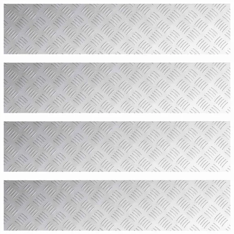 Laiptų danga Stačiakampio 4 pcs Sidabro 90 x 20 cm Aliuminis