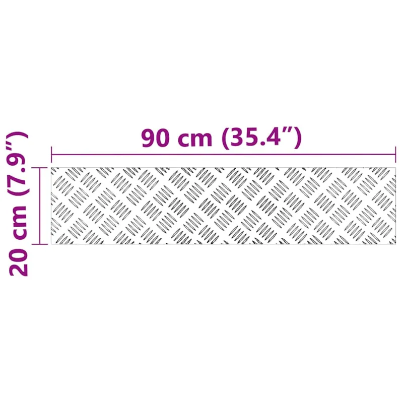 Laiptų danga Stačiakampio 2 pcs Sidabro 90 x 20 cm Aliuminis